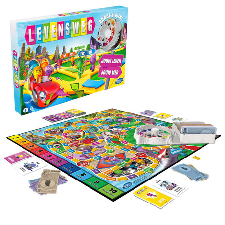 Hasbro Lebensweg – Familienbrettspiel für 2 bis 4 Spieler – Indoorspiel für Kinder ab 8 Jahren – Stäbchen in 6 Farben