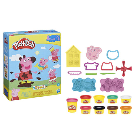 Play-Doh Peppa Pig Styling-Spielset – Modelliermasse – inklusive 9 Töpfen