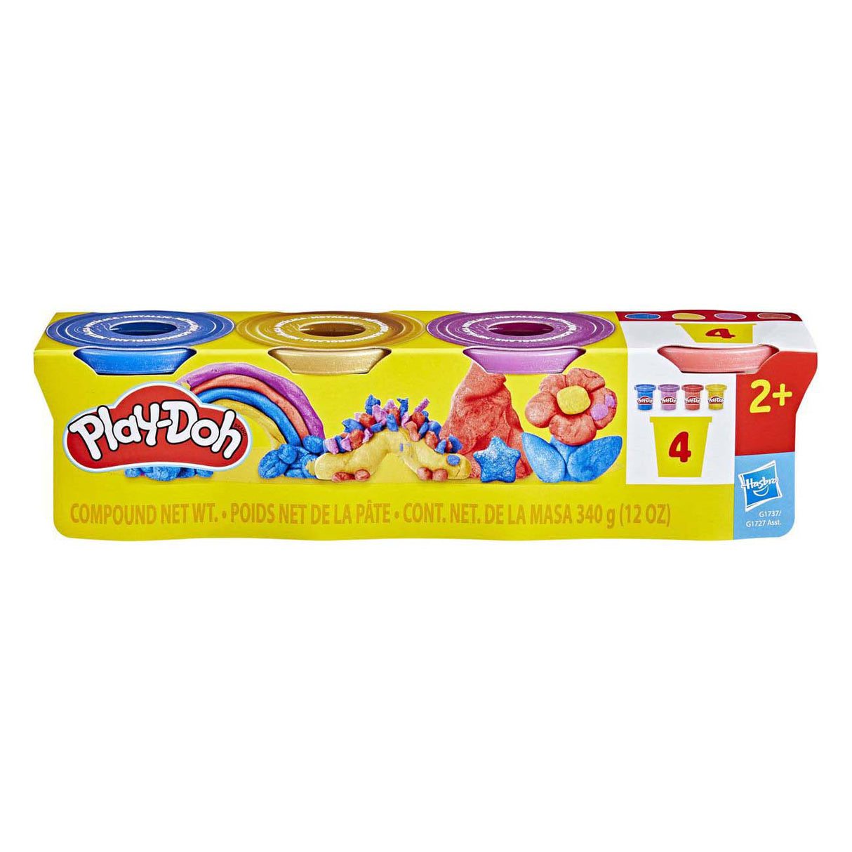 Play-Doh-Metallic-Glanz – 4 Tontöpfe