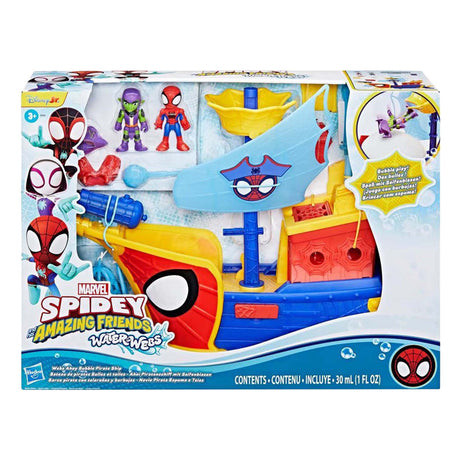 Hasbro Spidey Water-Webs Ahoi Piratenschiff mit Blasen – inkl. Blasengebläse
