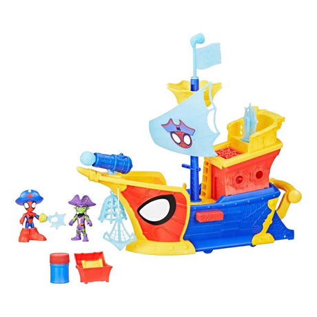 Hasbro Spidey Water-Webs Ahoi Piratenschiff mit Blasen – inkl. Blasengebläse