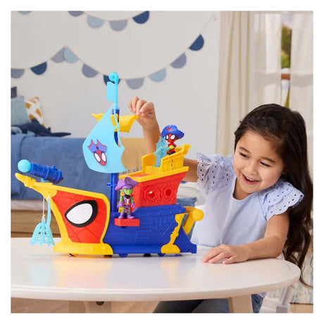 Hasbro Spidey Water-Webs Ahoi Piratenschiff mit Blasen – inkl. Blasengebläse