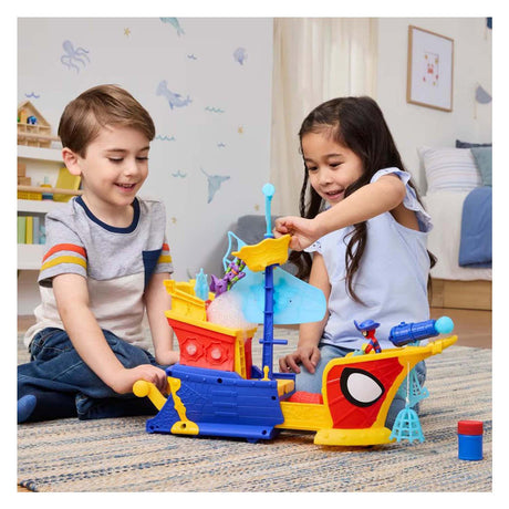 Hasbro Spidey Water-Webs Ahoi Piratenschiff mit Blasen – inkl. Blasengebläse