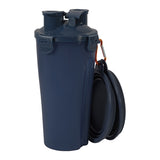 Zolux BVK 2in1 Reiseset Flasche mit Futternapf und Trinknapf blau