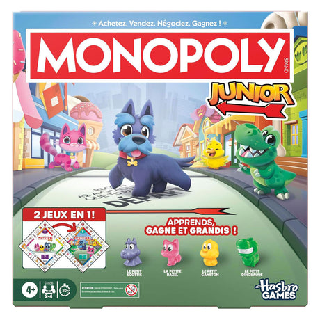 Monopoly Junior-Brettspiel – 2 Spiele in 1 – französische Ausgabe