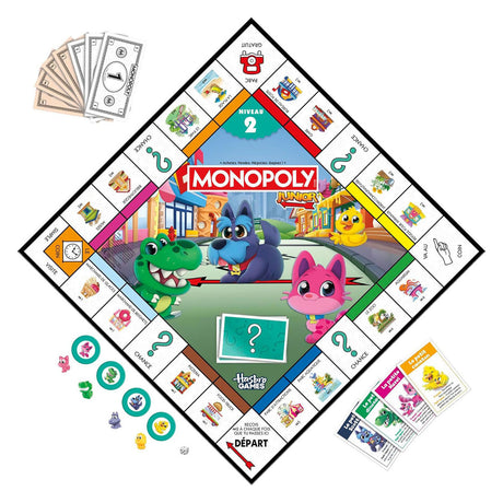 Monopoly Junior-Brettspiel – 2 Spiele in 1 – französische Ausgabe