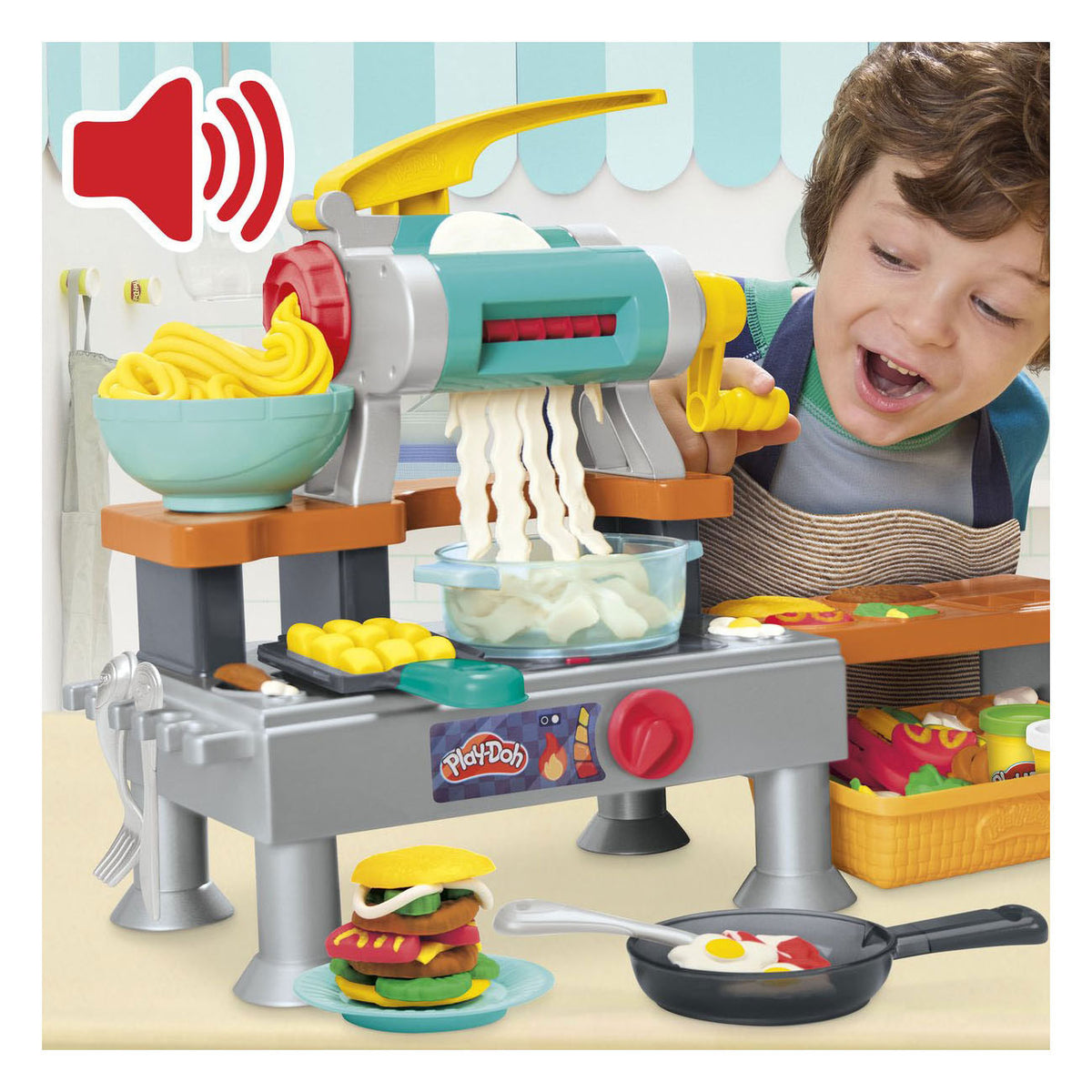 Superbrutzelndes Play-Doh-Küchenspielset mit echten Kochgeräuschen