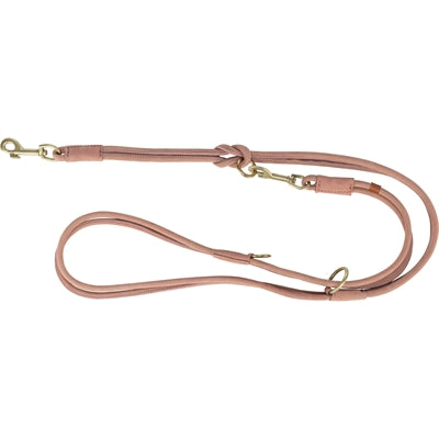 Trixie Hundeleine aus reinem, verstellbarem, rundgenähtem Leder in Rosa