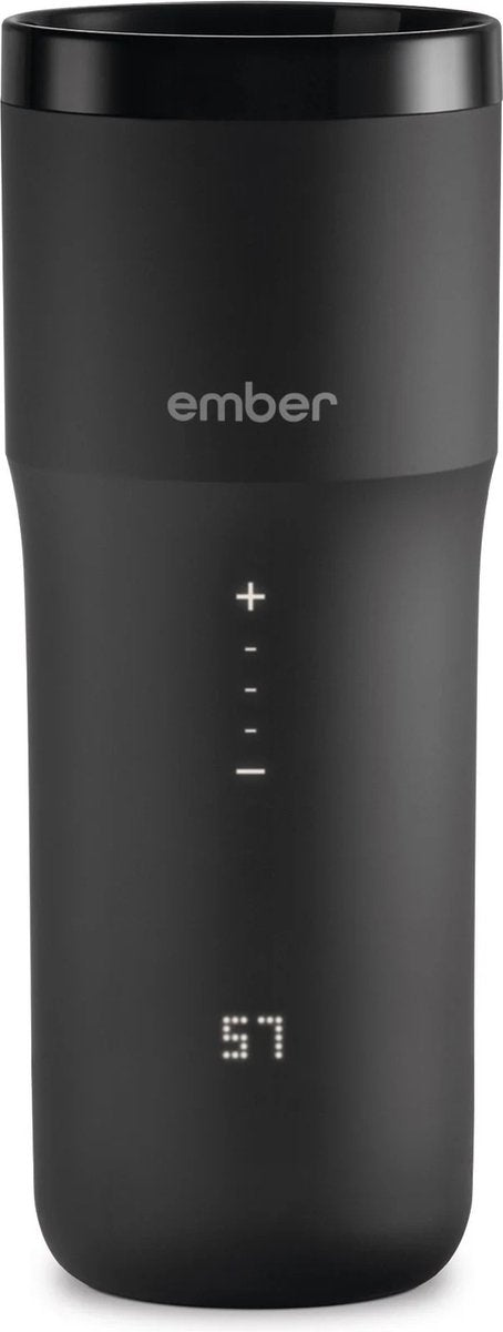 Ember Reisebecher² – Thermobecher – Kaffeetasse to go – Reisebecher mit mobiler App und einstellbarer Temperatur – Kaffee-Geschenkpaket – 355 ml – Schwarz