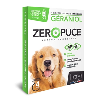 Hery Zeropuce Flohtropfen für Hunde, Geraniol ohne Chemikalien