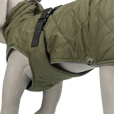 Trixie Hundemantel – olivgrün 40 cm – wasserdicht, verstellbar, Fleecefutter