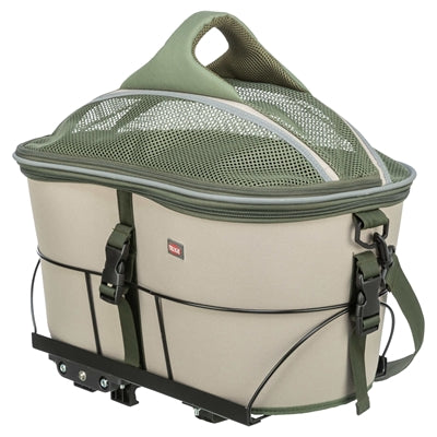 Trixie Fahrrad für Gepäckträger, Polyester, olivgrün, beige