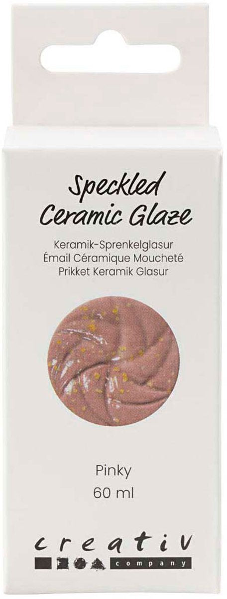 Creativ Company gesprenkelte Keramikglasur, 999–1060 °C, undurchsichtig, pinkfarben, 60 ml, 1 Flasche