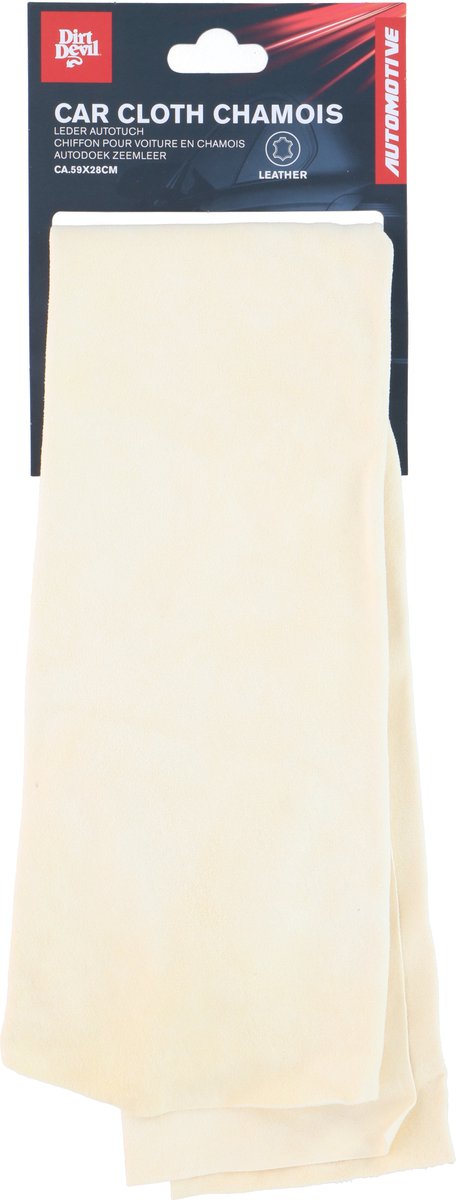 Dirt devil zeemleer autodoek – natuurlijke lederen droogdoek – 59 x 28 cm – voor auto schoonmaken en drogen