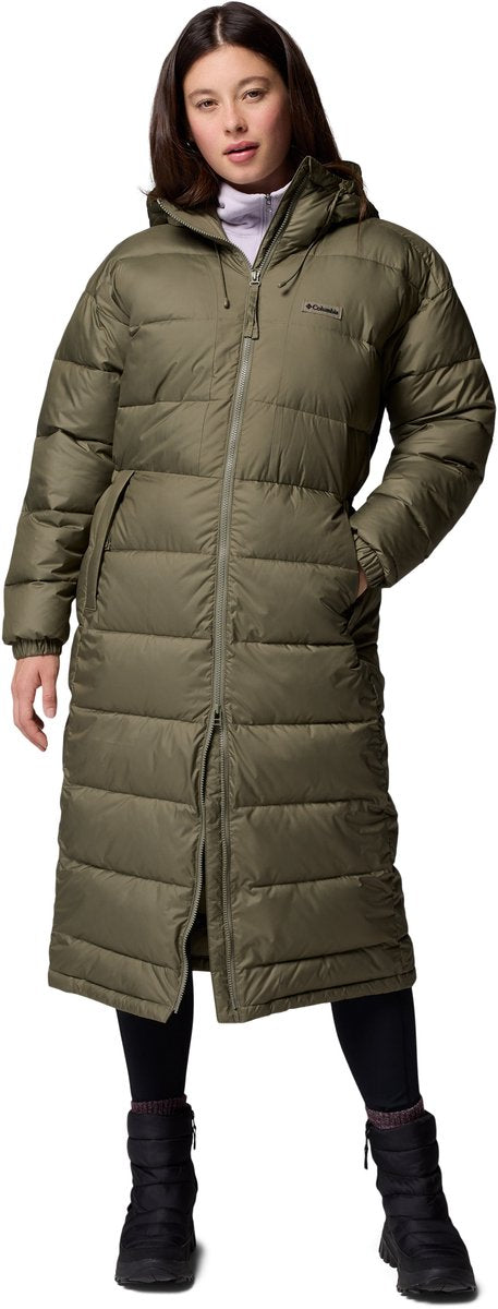 Columbia pike lake™ iii long jacket dames outdoorjas - stone green