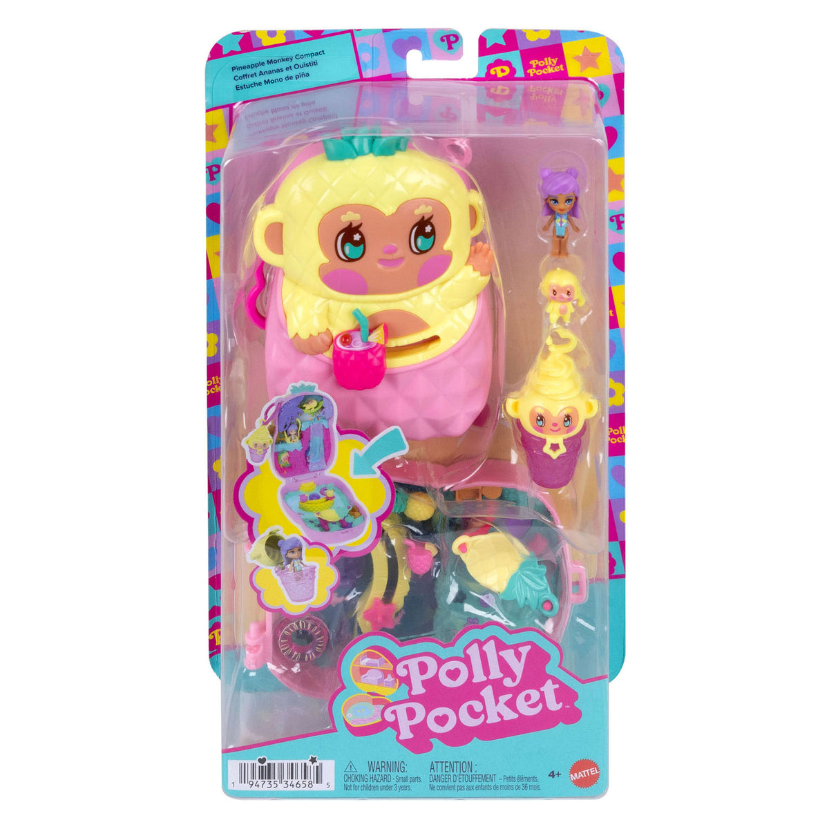 Polly Pocket Kompaktspielset Ananas und Affe
