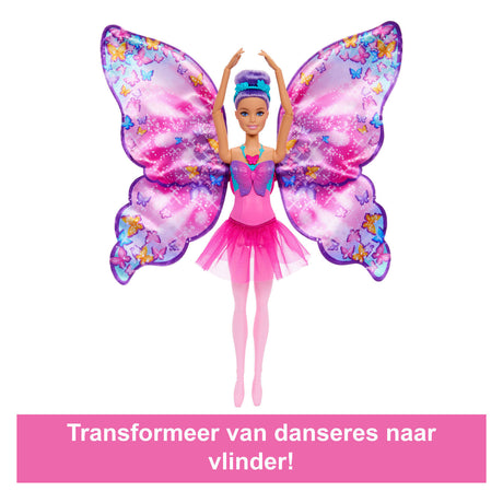 Tanzende und flatternde Barbie-Puppe – magische Schmetterlingsflügel