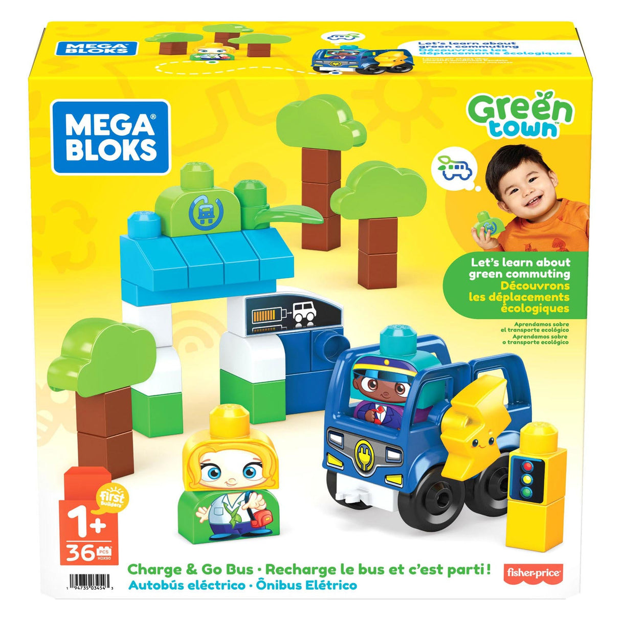 Mega Bloks Green Town ladet und fährt einen Bus