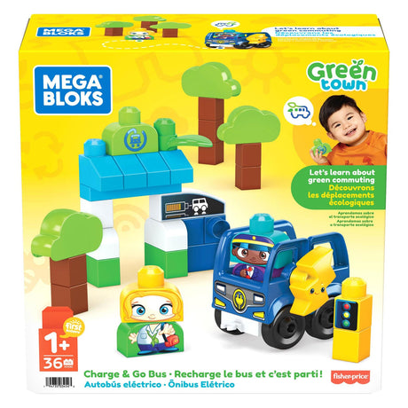 Mega Bloks Green Town ladet und fährt einen Bus