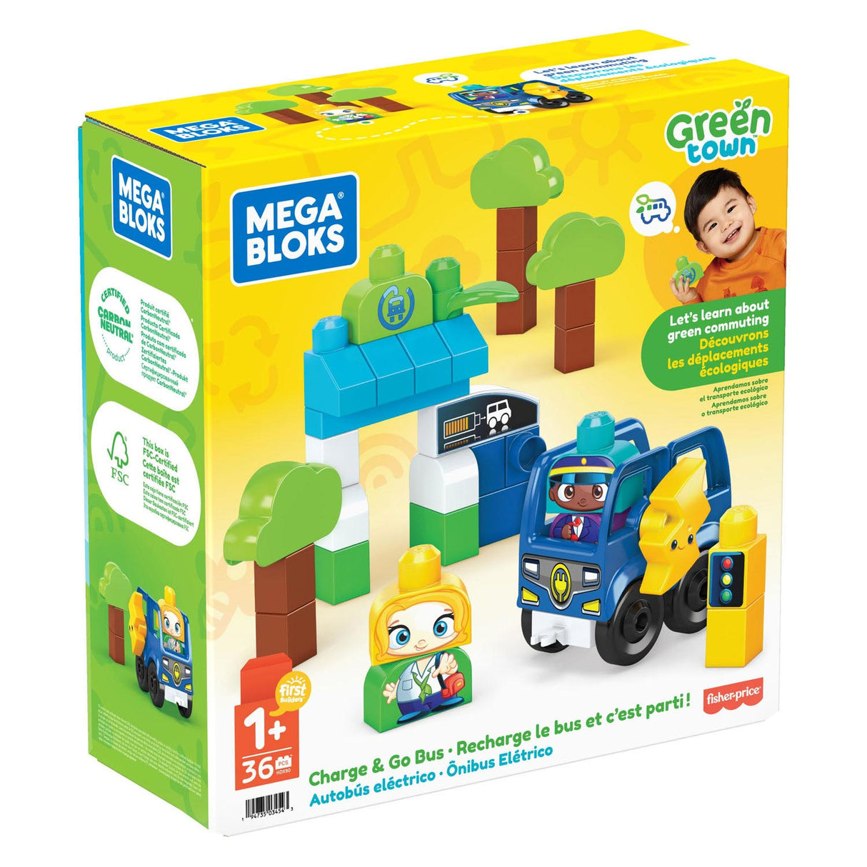 Mega Bloks Green Town ladet und fährt einen Bus