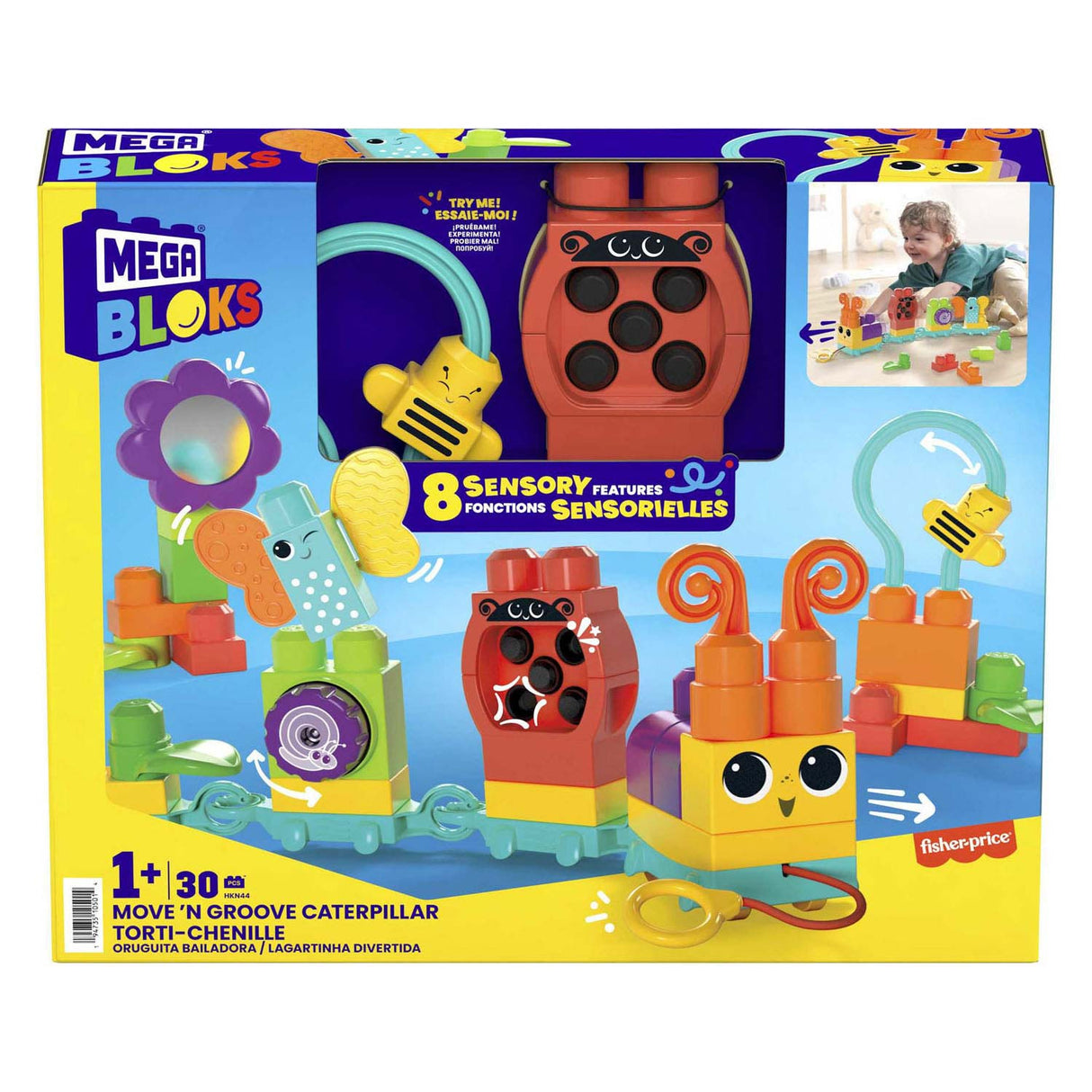Mega Bloks Move'n Groove Caterpillar Bauset – 30 Teile.