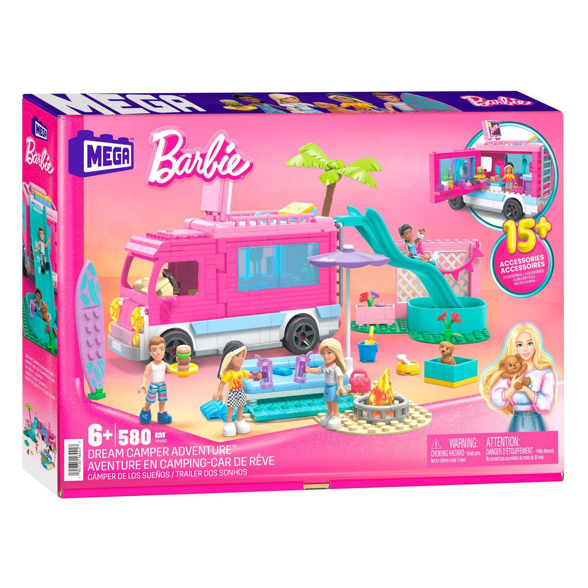 Mattel Barbie DROOM CAMPER ABENTURE BOUWSET, 580DLG.