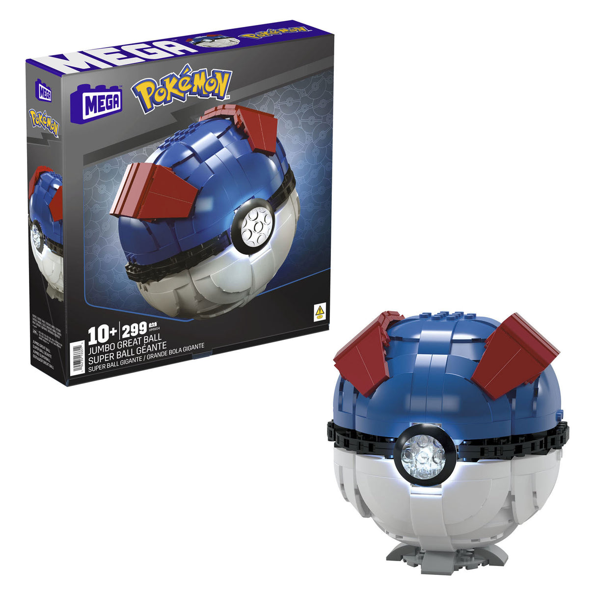 Mattel Mega Constux Pokémon Konstruktion Set Jumbo Great Ball