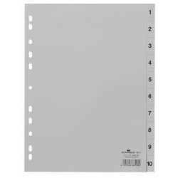 Tabs langlebig 6511 1-10 215 230x297mm A4 grau