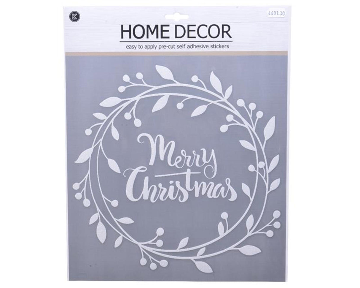 Decoris Fensterdekorationskranz 30,5x31,5cm weiß