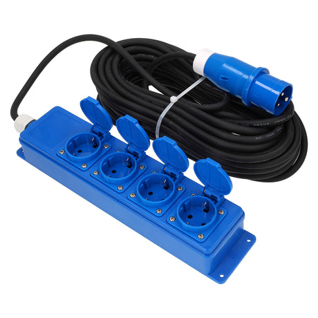 Quatro-Einheit Cee 4-Wege-Schuko-Steckdose mit 20 Meter Kabel und Cee-Stecker
