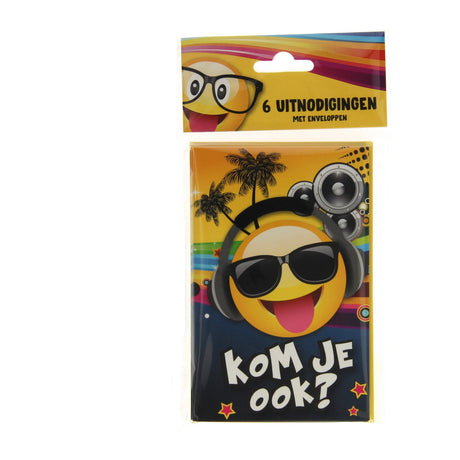 Interstat Einladungskarten - Emoticon - Tropical DJ - 6 Stk.