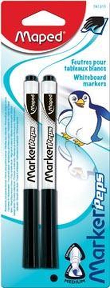 Maped Office Maped Whiteboard-Marker marker'peps, Blister mit 2 Stück, schwarz