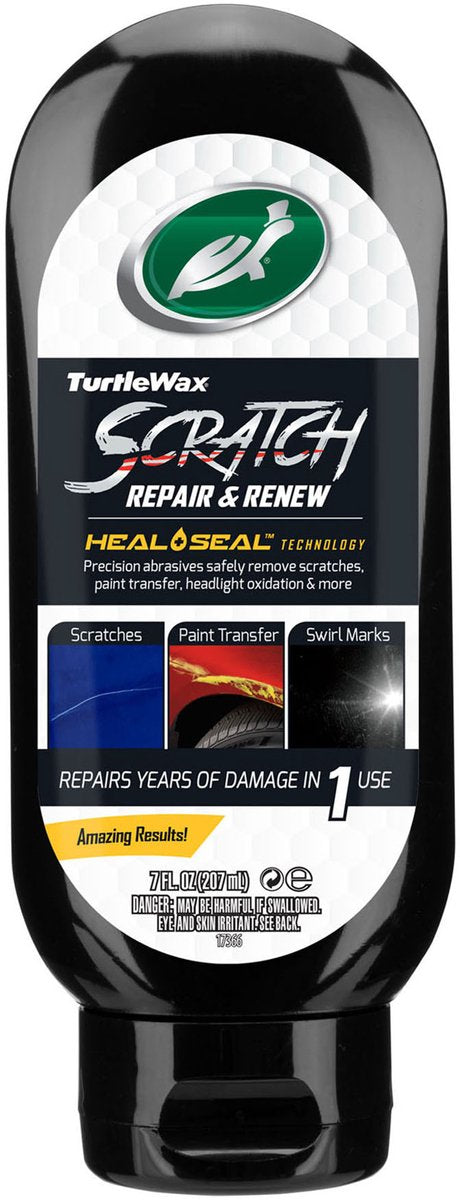 Turtle Wax Scratch Repair Renew – entfernt kleine Kratzer und Wirbel – stellt den Glanz wieder her – für alle Lacke – manuell oder maschinell – 207 ml