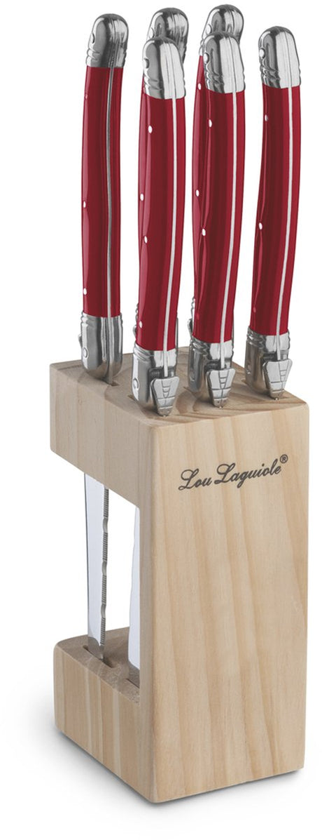 Lou Laguiole - Tradition - Steakmesserset - 6-teilig rot