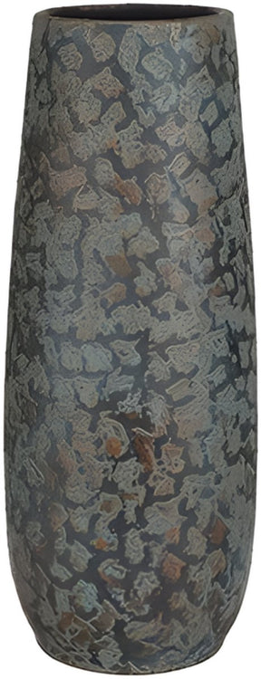 Mica decorations bloemenvaas clemente - 55 x 21 cm - groen koper - keramiek - vaas