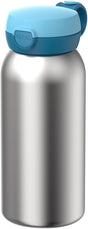 Mepal rvs drinkfles met flipdop campus - 600 ml - waterfles rvs - lekdicht - hygiënische deksel - cool blue