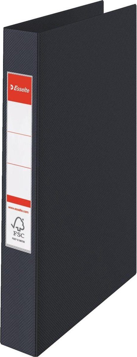 Esselte-Ringbinder, PP, A4, Rückenbreite 35 mm, schwarzer Etikettenhaltermechanismus mit 23 Ringen