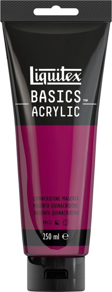 Liquitex 88700212 basics acrylverf quinacridone magenta – 250 ml | kunstenaars acrylverf | middelmatige viscositeit | lichtechte kleur voor schilderen canvas