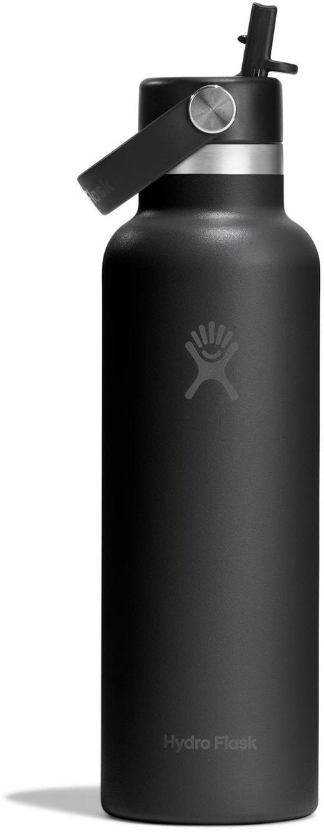 Hydro flask standard mouth flex straw cap drinkfles (621 ml) - black