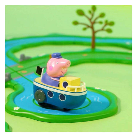 Gear2play Peppa Pig Whiz Around – schwimmendes Bootsfahrt-Spielset – modulare Strecke zum Herumflitzen von Fahrzeugen