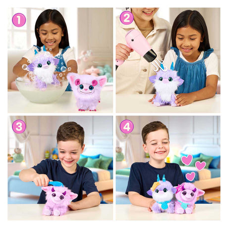Moose Toys Scruff A Luvs – Zwillings-Fantasie-Kuscheltiere im Tragekorb – 2 magische, geheimnisvolle Plüsch-Kuscheltiere