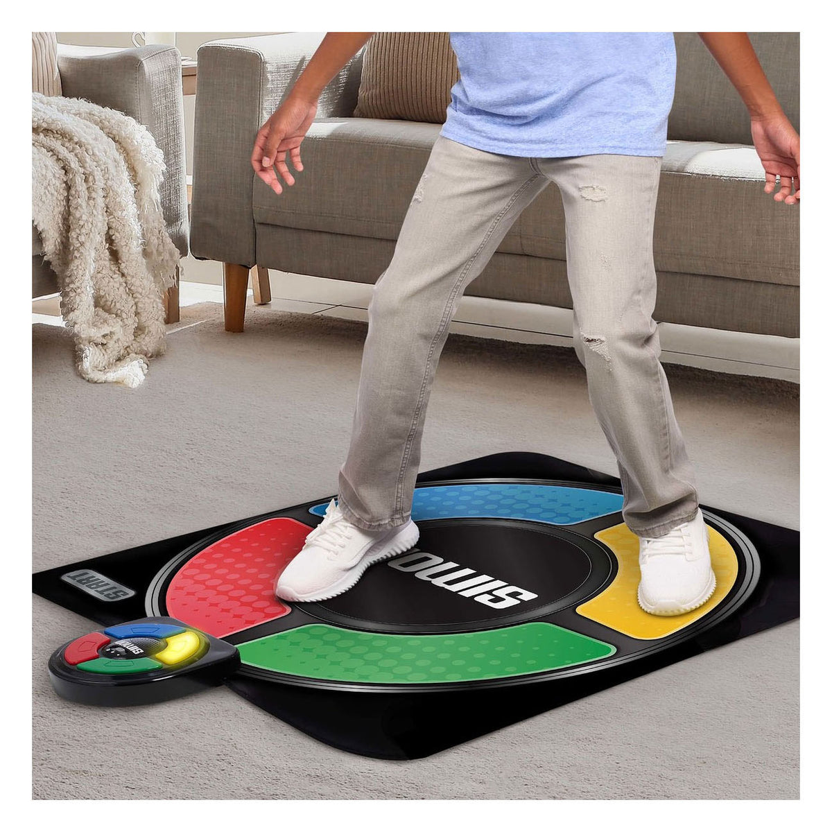Spielen Sie einfach Simon Jump Game Mat – elektronische Sprungmatte mit Lichtton – aktives Memory-Spiel