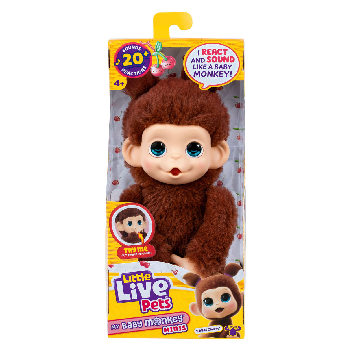 Little Live Pets My Baby Mini-Affe, braune Kirsche | 3 Stück