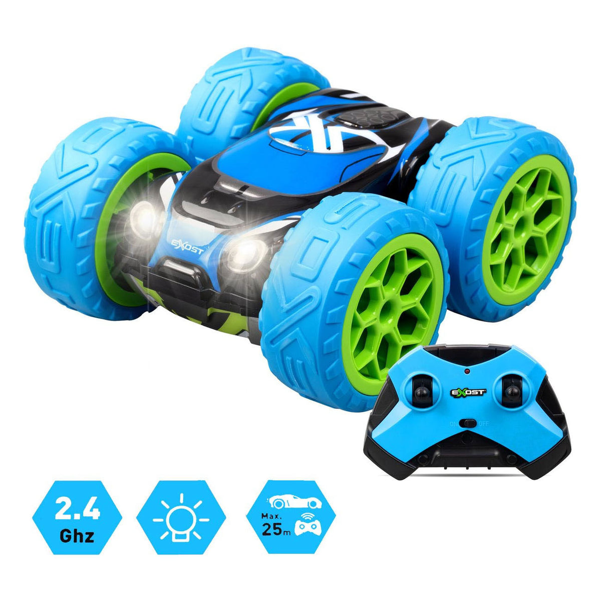 Exost rc 360 cross mx blau – ferngesteuertes Auto – steuerbares Auto – leuchtende Scheinwerfer