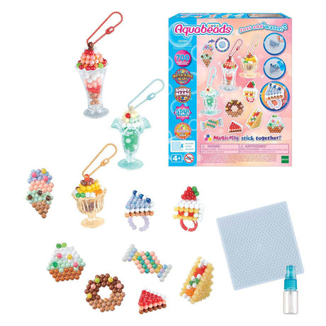 Aquabeads Bastelset süße Accessoires – komplettes Bastelset 700 Perlen in 31 Farben