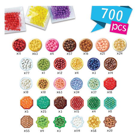 Aquabeads Bastelset süße Accessoires – komplettes Bastelset 700 Perlen in 31 Farben