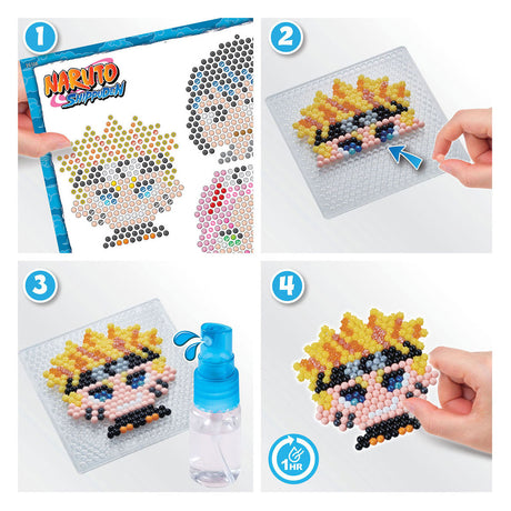 Aquabeads Naruto-Schlüsselanhänger-Bastelset – Perlen, die mit Wasser zusammenkleben