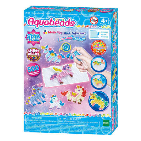 Aquabeads Einhorn-Freunde-Bastelset – komplettes Set mit 500 Perlen in 27 Farben