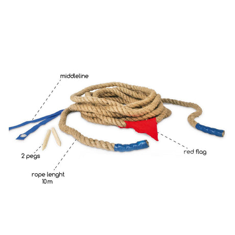 Bs Toys Tauziehen – 10 Meter langes Seil mit Aufbewahrungstasche – sportliches Outdoor-Spiel für Kinder ab 6 Jahren