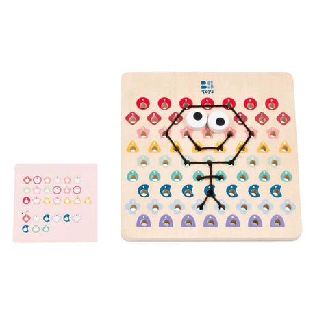BS Toys Thread and Code GA519 – Streichspiel aus Holz mit Kartenseilen